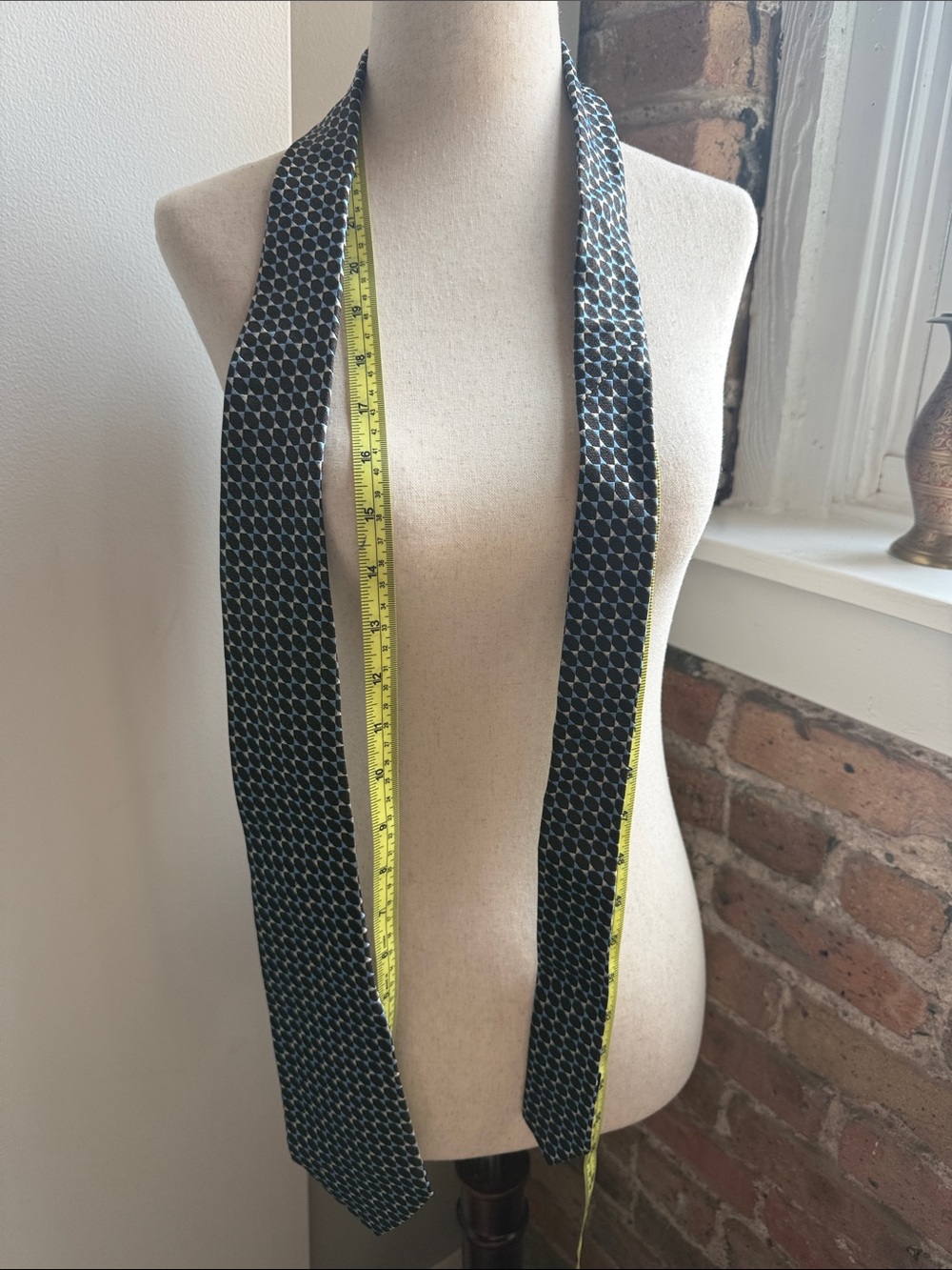 Ermenegildo Zegna Black Geometric Silk Tie